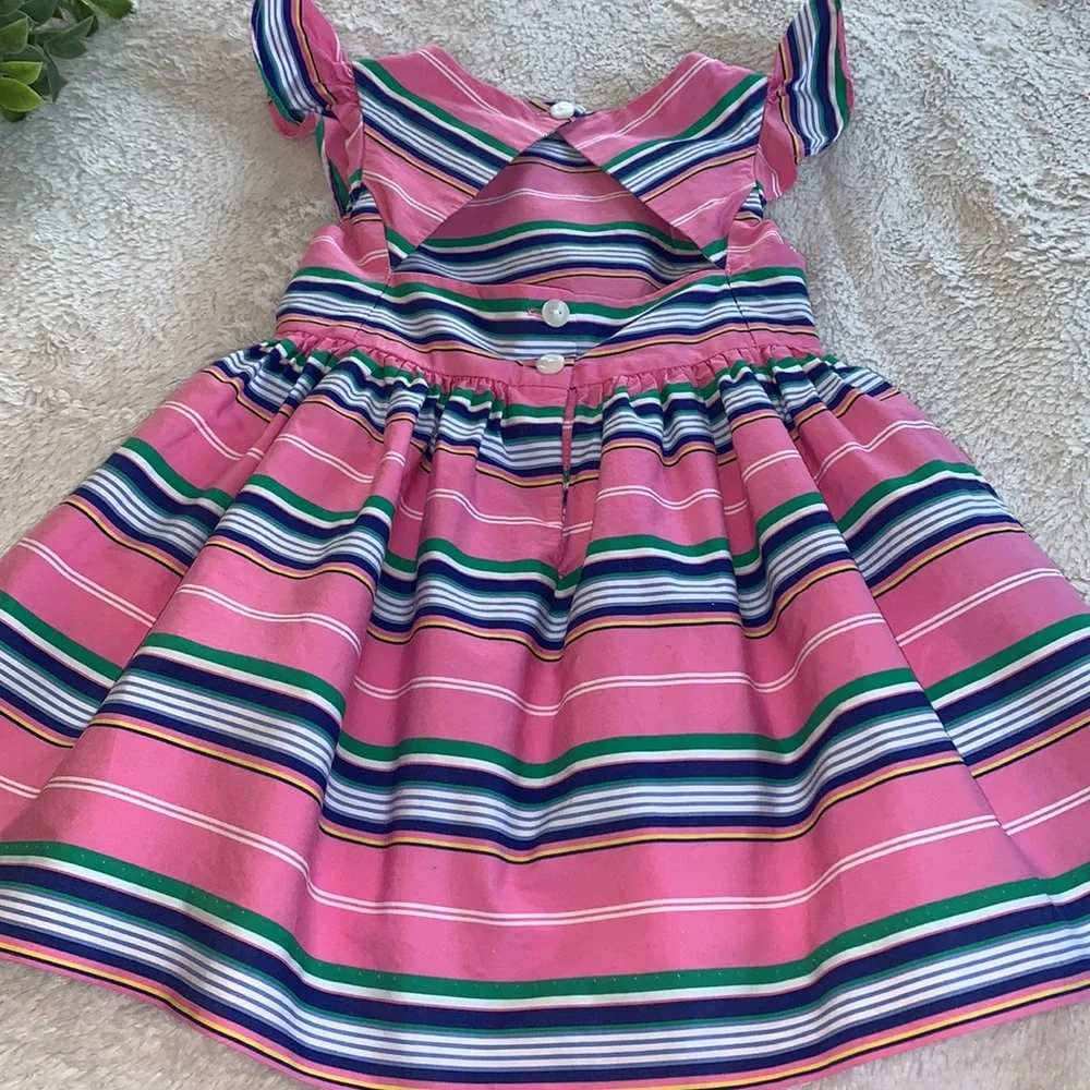 Ralph Lauren Pink Striped Dress 24M 💖EUC Gorgeous